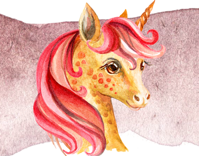 A pencil drawing of a freckled unicorn. Image created in Canva Pro